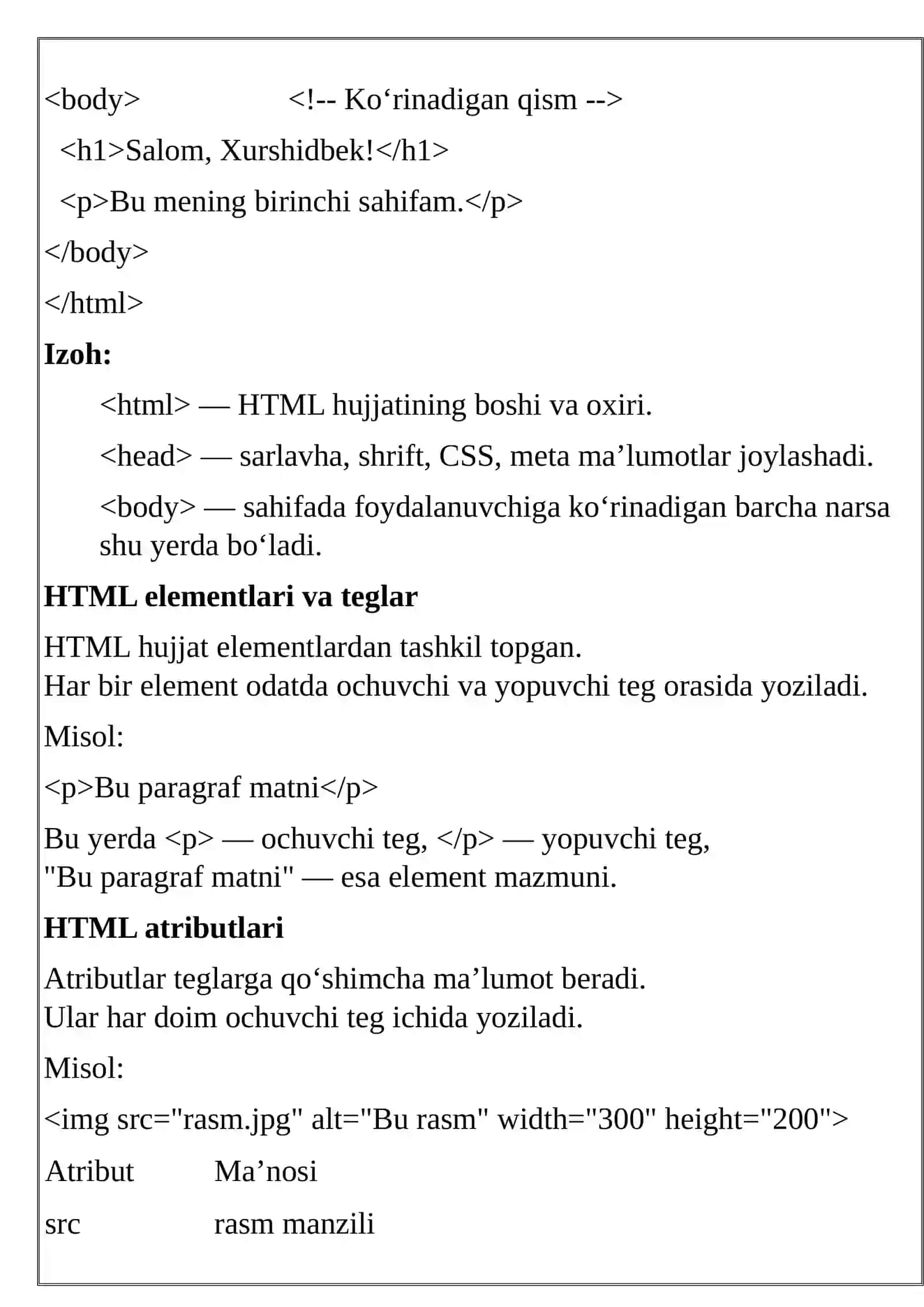 HTML yaratilishi va tarixi 3