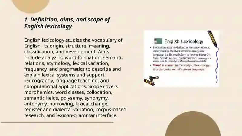 English Lexicology as a subject 3