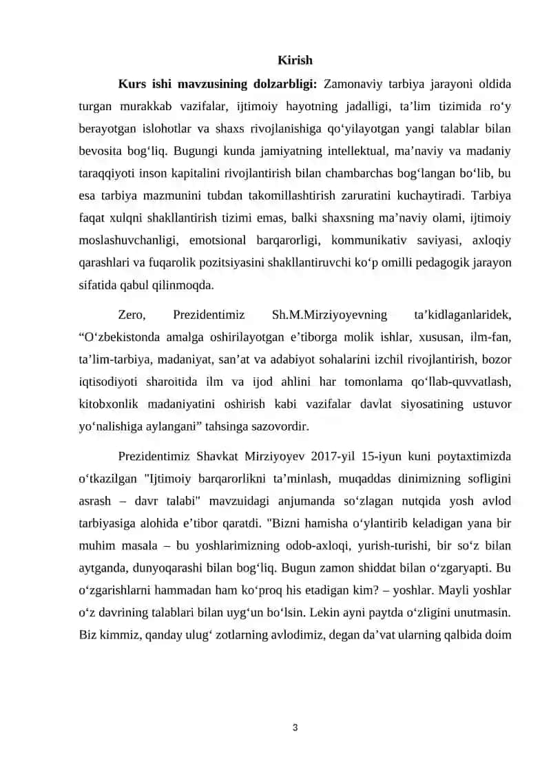 Kurs ishi mavzusining dolzarbligi 3