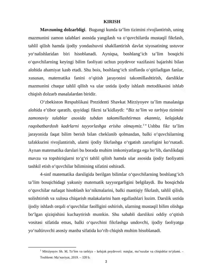 MATEMATIKA O‘QITISH METODIKASI 3