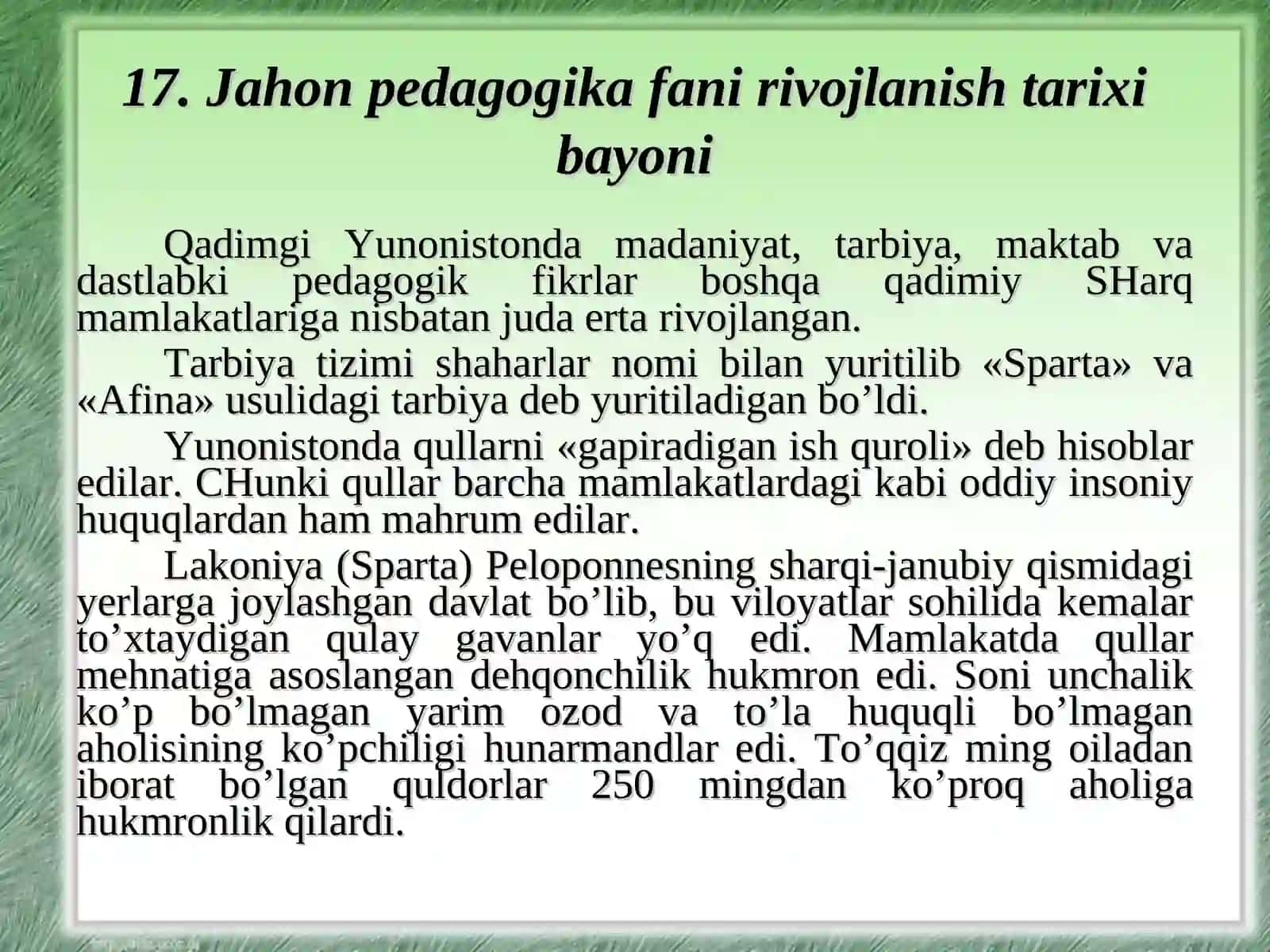 Jahon adabiyotida pedagogikaning rivojlanishi 3