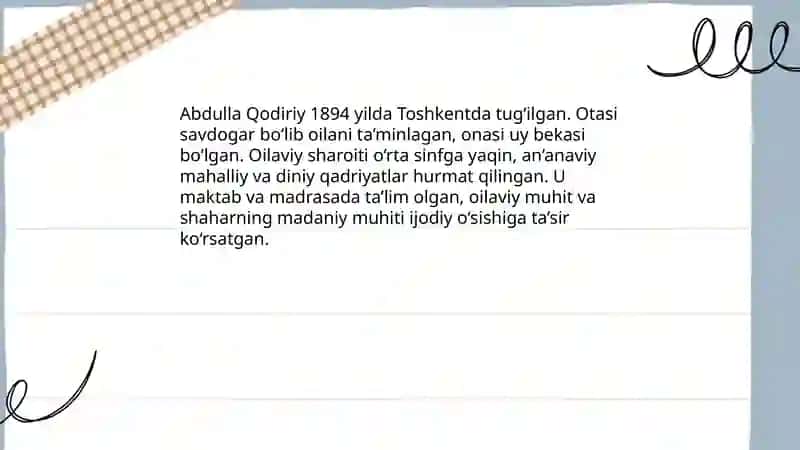 Abdulla Qodiriy hayoti va ijodi 3
