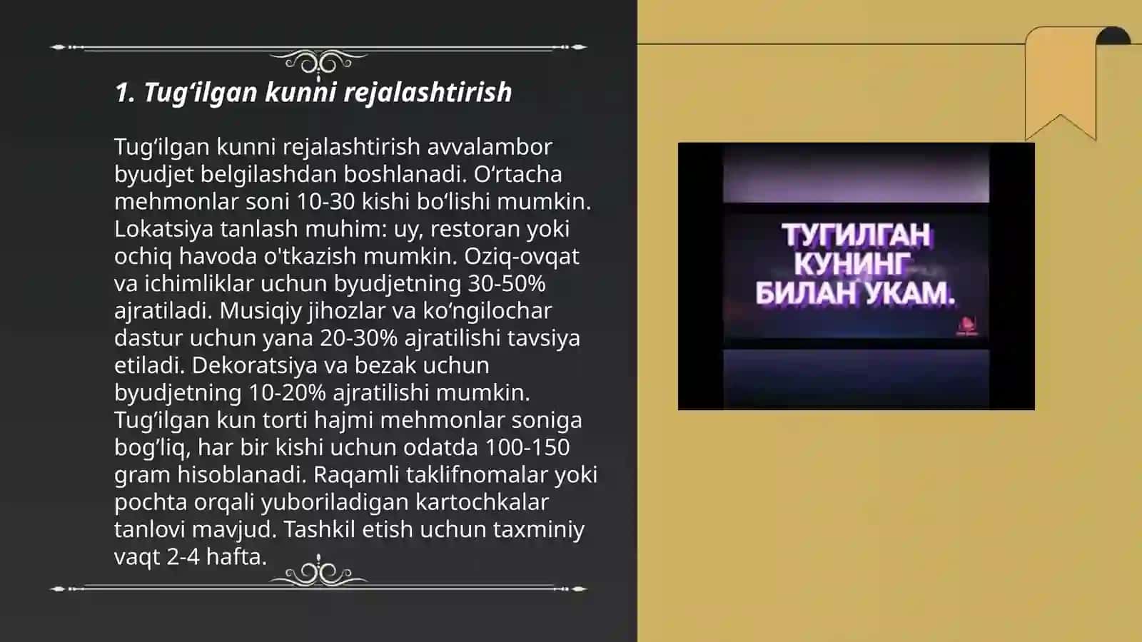 Tugulgan kun tashkil qilish 3