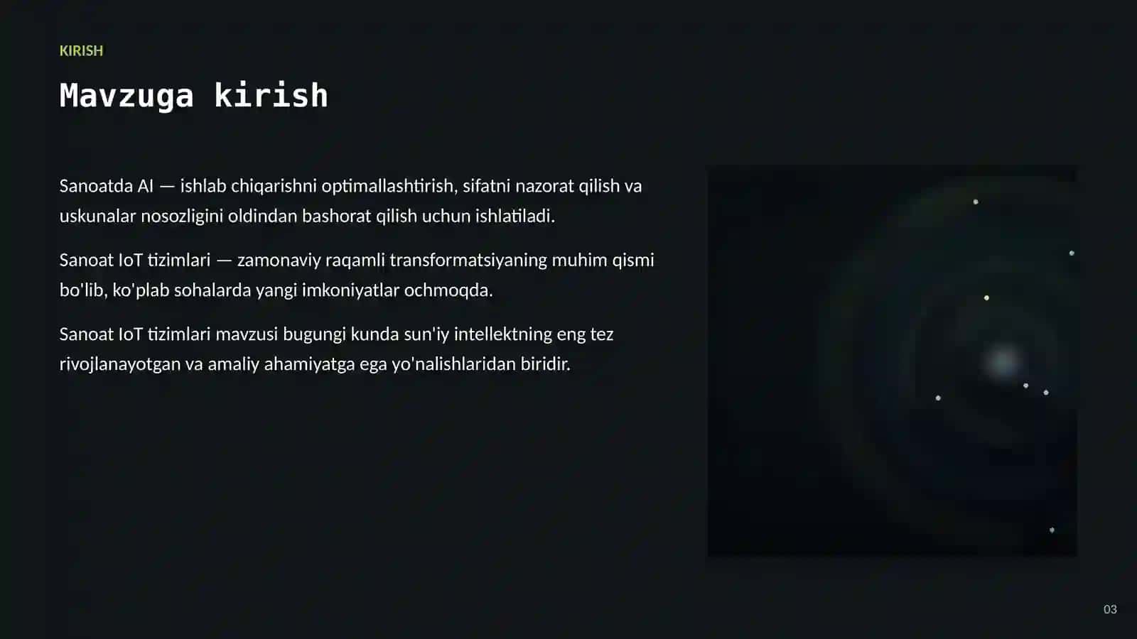 SUN'IY INTELLEKT • AI SANOAT VA ISHLAB CHIQARISHDA 3