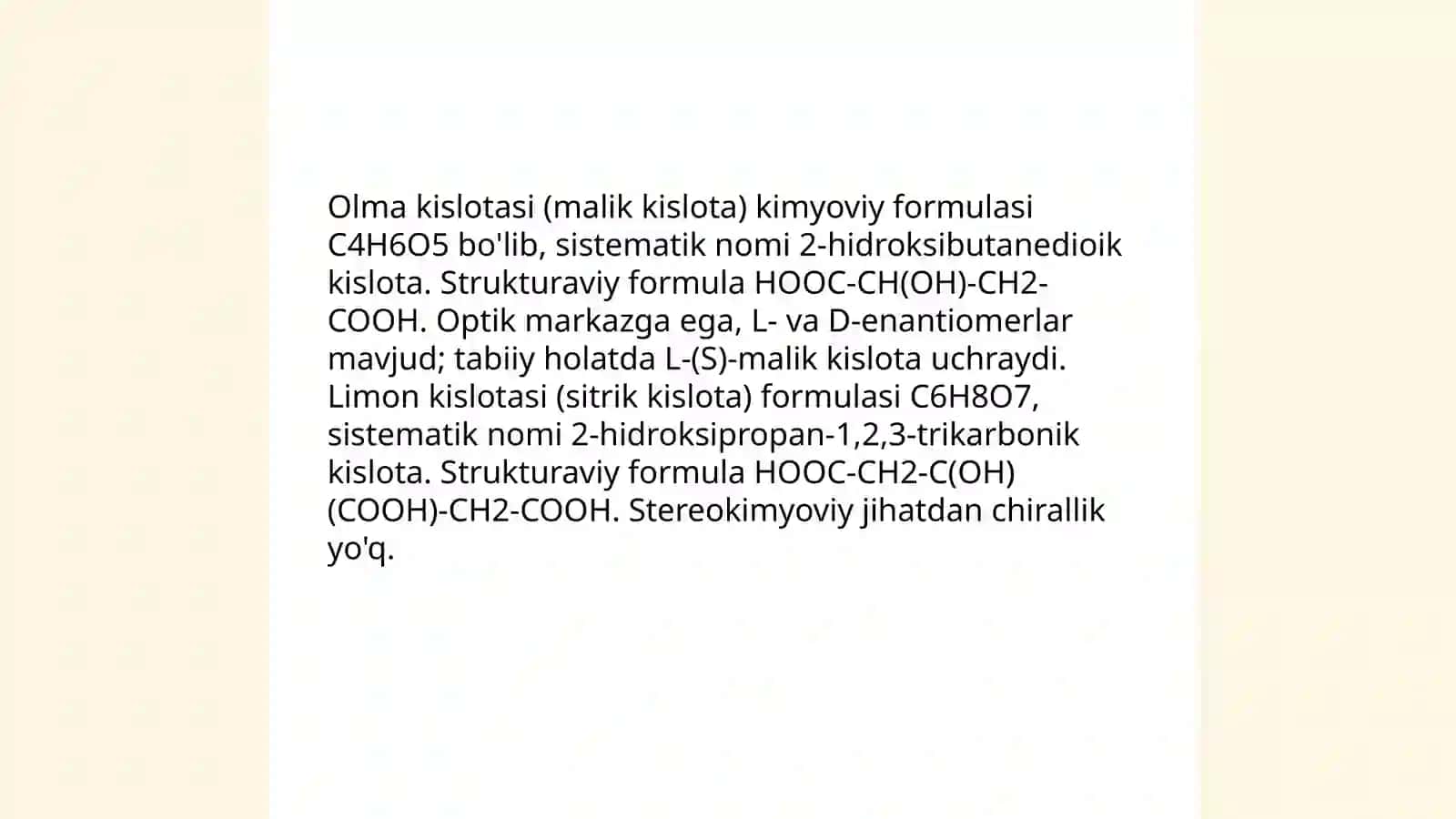 Olma va Limon kislotasi haqida 3