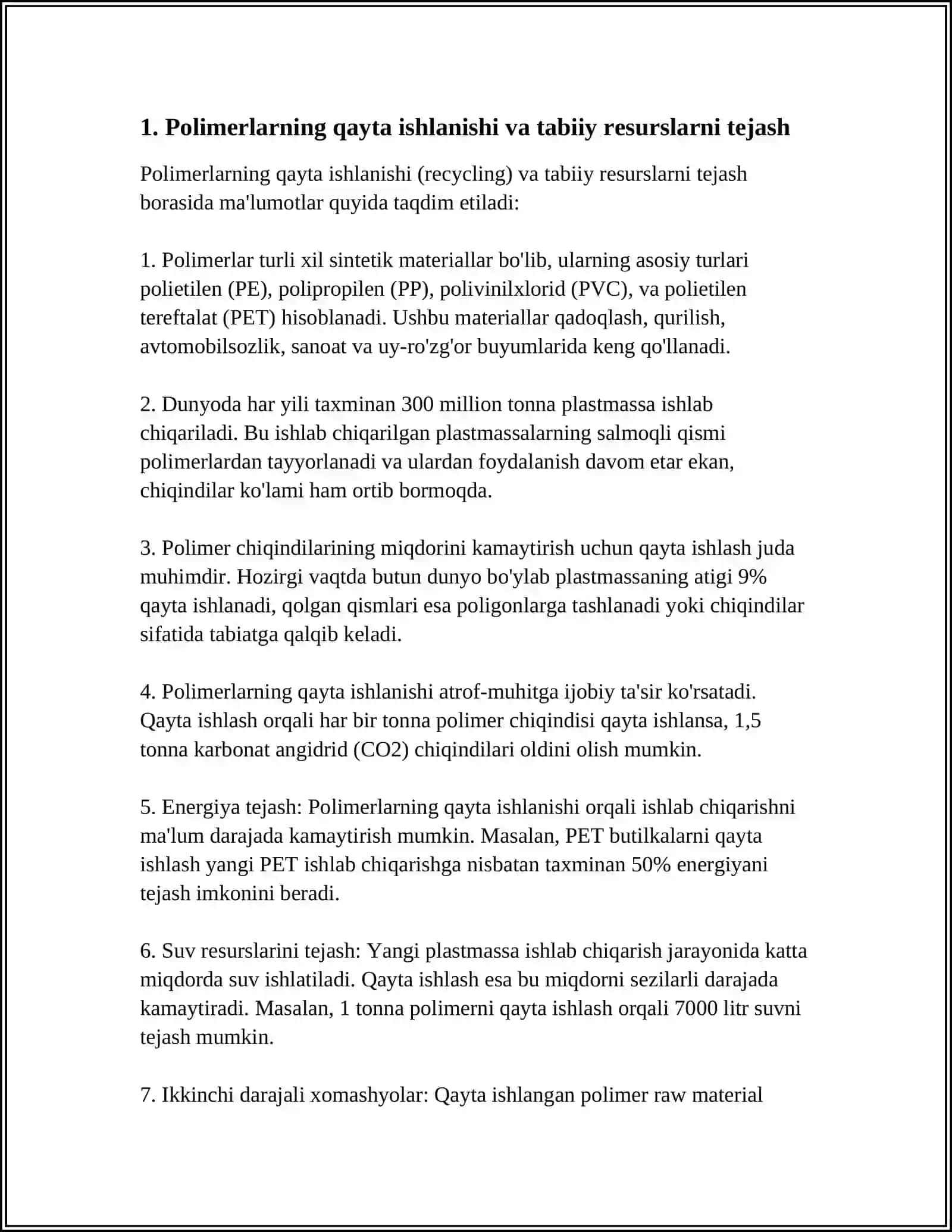 POLIMERLARNI TABIATDAGI AHAMIYATI 3