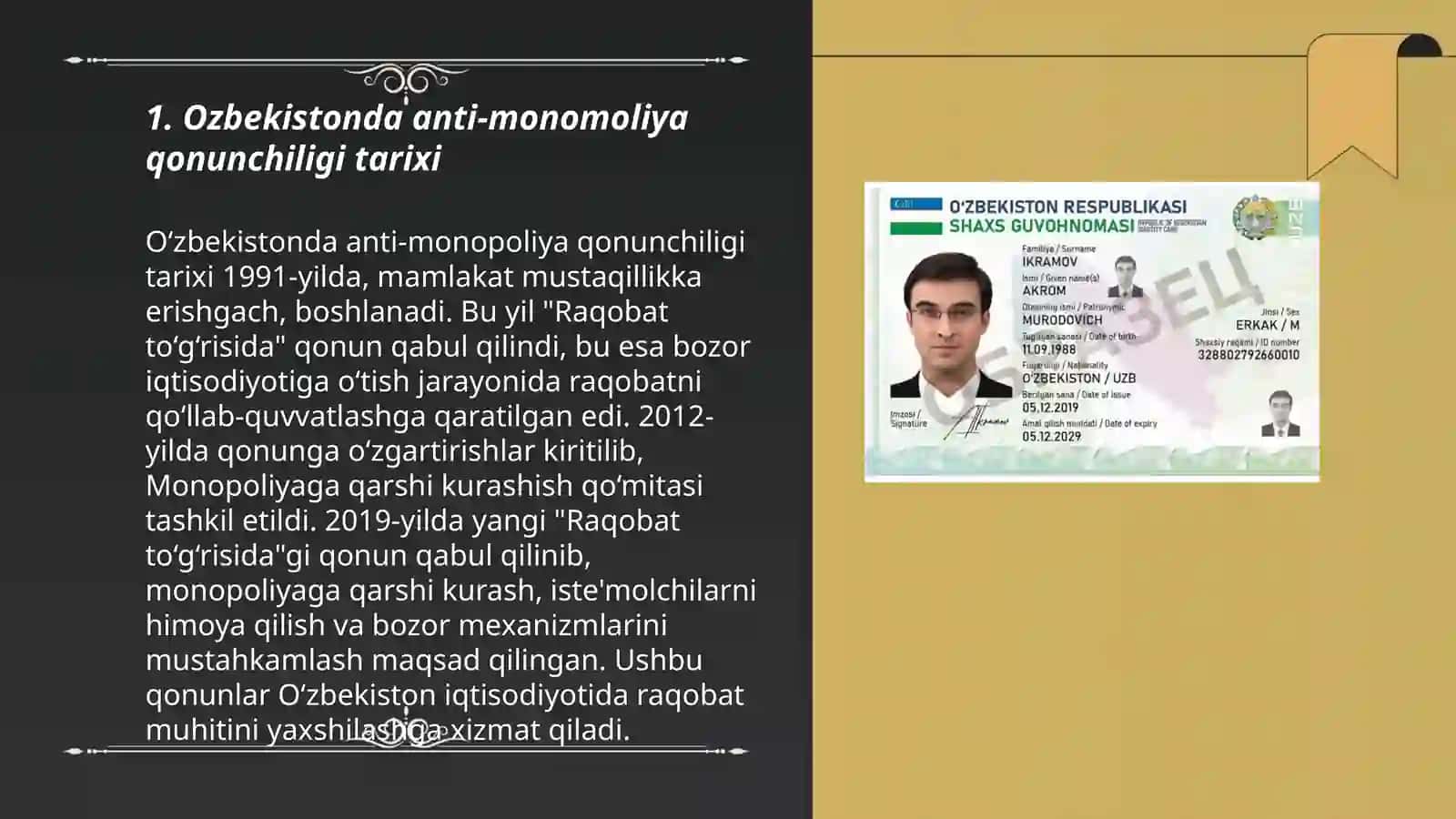 Ozbekistonda anti manapoliyaqonunchilik va raqobat muhitining yaratilishi 3