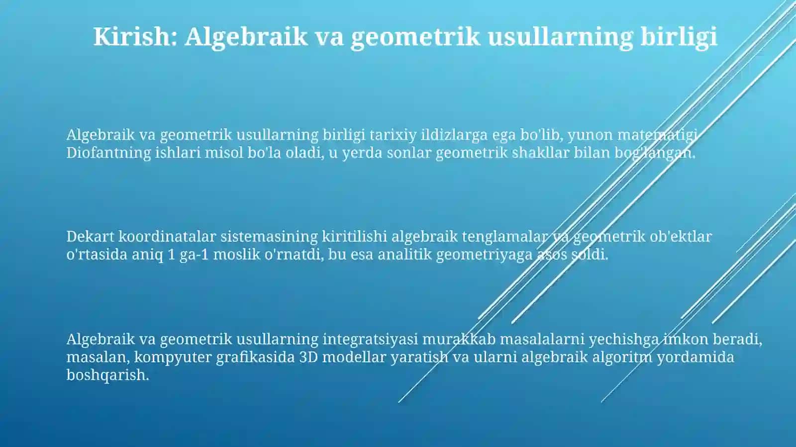 Algebraik va Geometrik Yondashuv Birligi 3