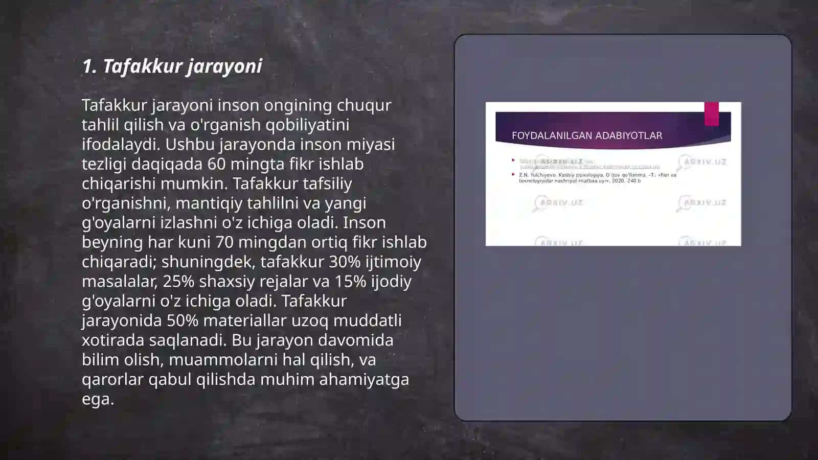 Tafakkur operatsiyalari 3