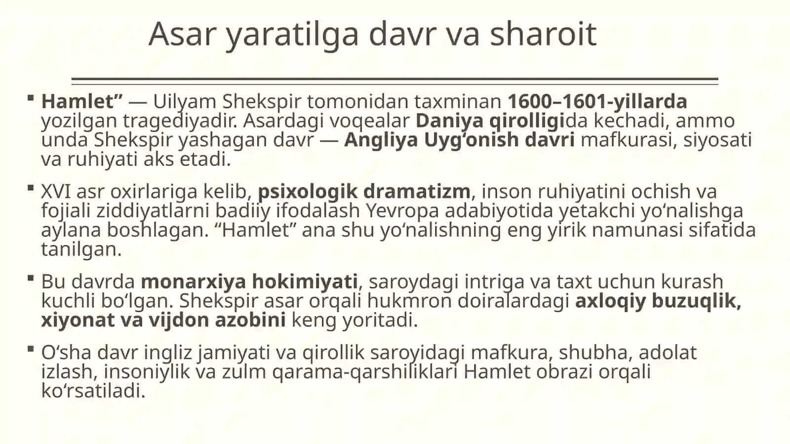 Shekspirning “Hamlet” asari tahlili tahlili 3