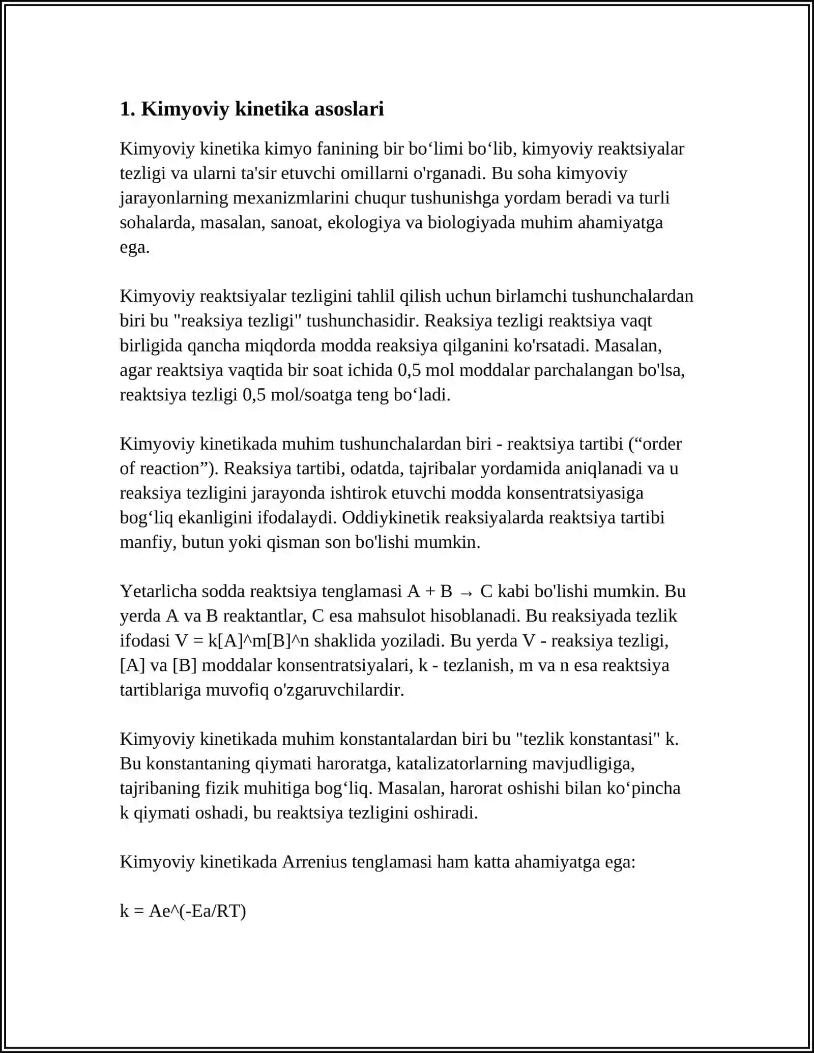 KIMYOVIY KINETIKA ASOSLARI 3