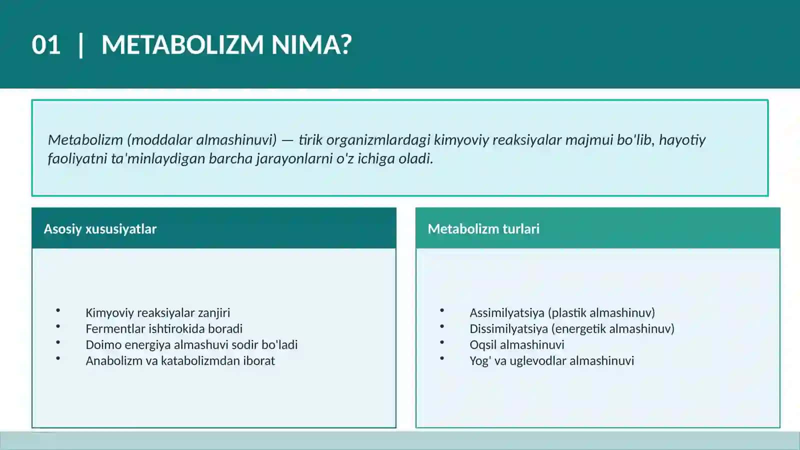 Odam organizmida moddalar almashinuvi 3