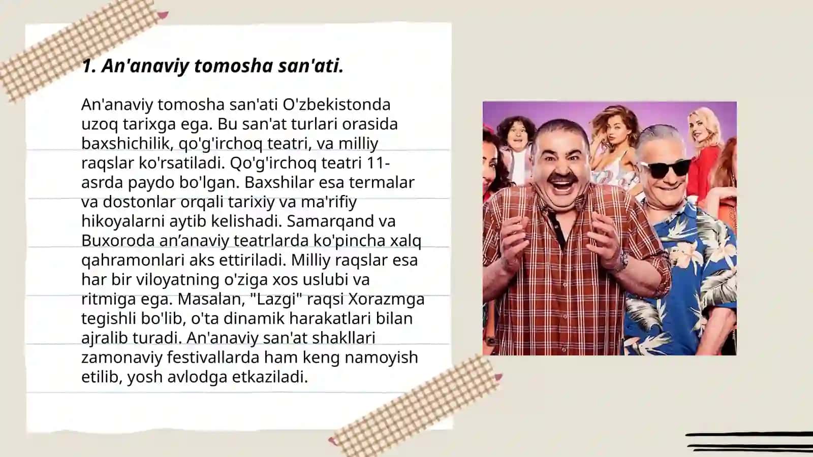 Tomosha san'ati janrlari tahlili 3