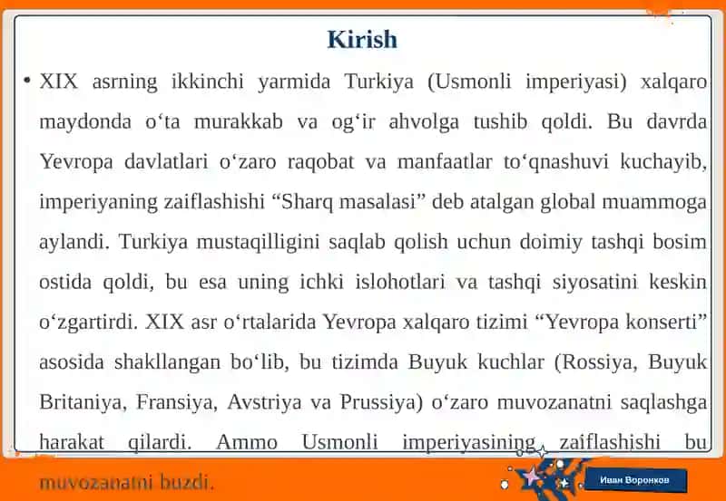 Turkiyaning XIX asrning ikkinchi yarmidagi xalqaro ahvoli 3