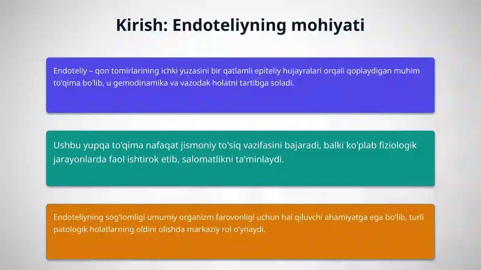 Qon tomir endoteliyasining funktsiyalari 3