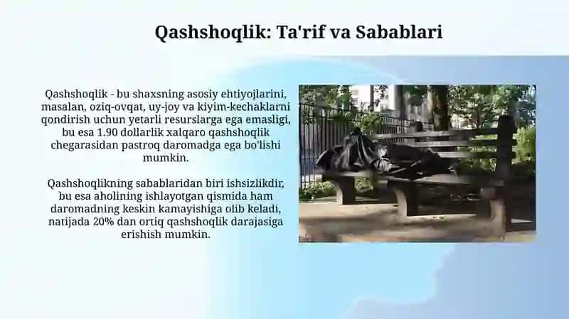 Qashshoqlik: Ta'rif va Sabablari 3