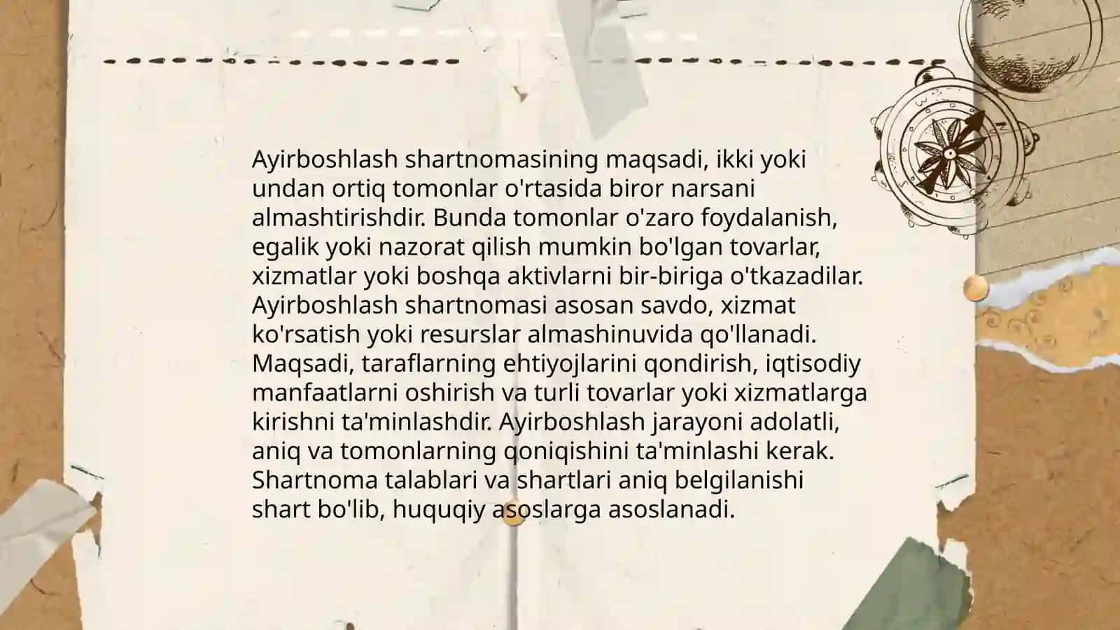 Ayirboshlash Shartnomasi 3