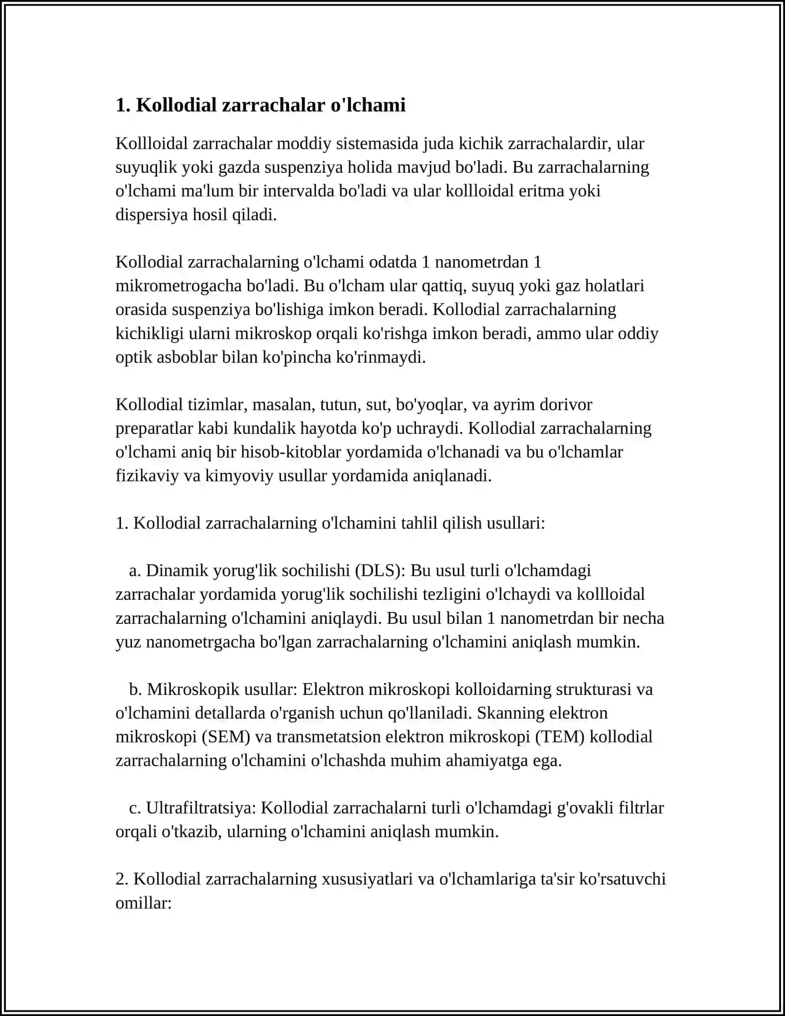 KOLLOIDLARNING OLINISHI VA XOSSALARI 3