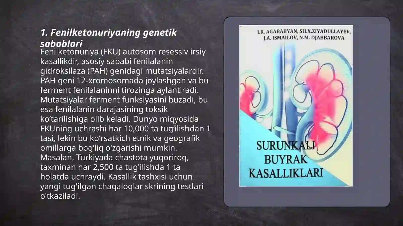 Fenilketonuriya patogenezi,davolash usullari 3