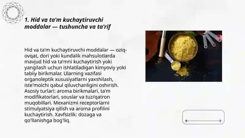 Hid va ta'm kuchaytiruvchi moddalar 3