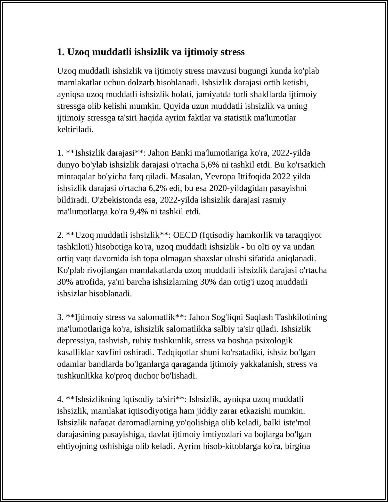 Uzoq muddatli ishsizlikning ijtimoiy oqibatlari 3