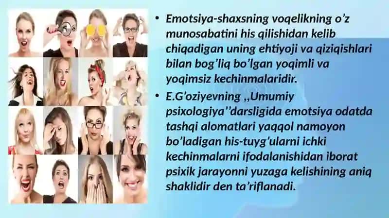 Shaxsning emotsional irodaviy jabhalari.Xissiyot 3