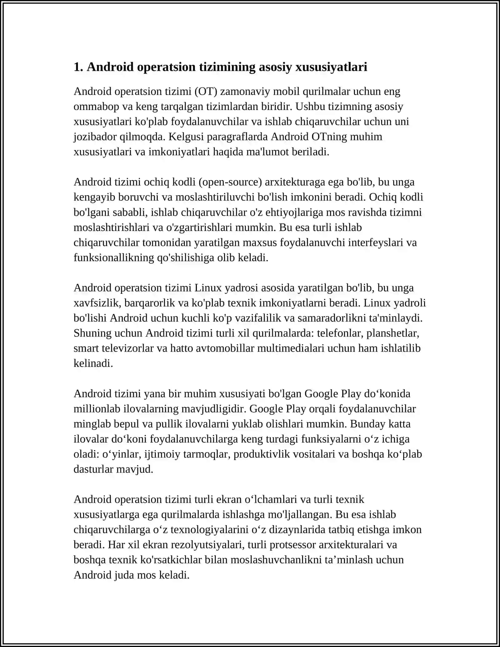 ANDROID, WINDOWS VA IOS MOBIL OPERATSION TIZIMLARINING XUSUSIYATLARI 3