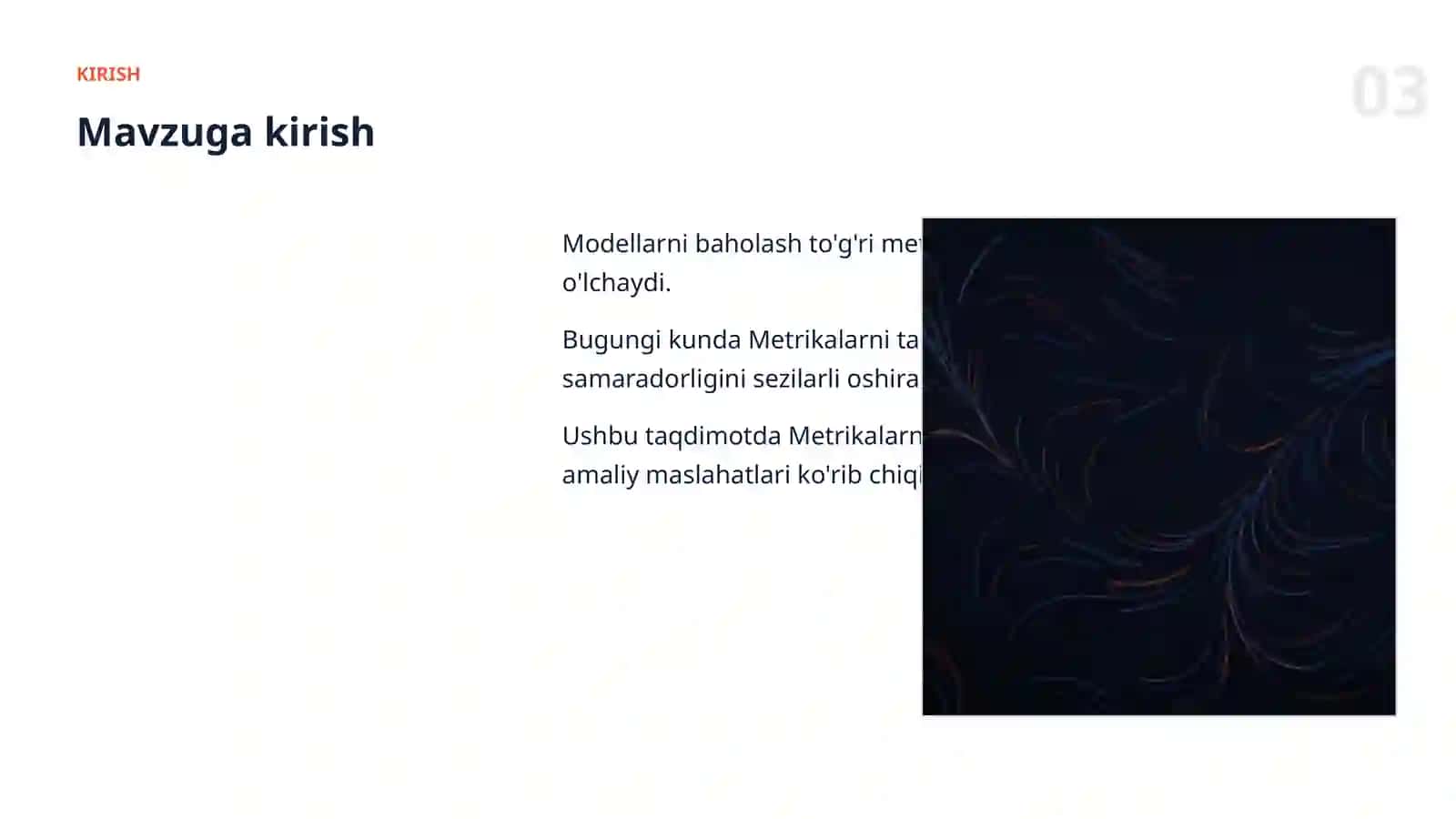 Metrikalarni tanlash 3