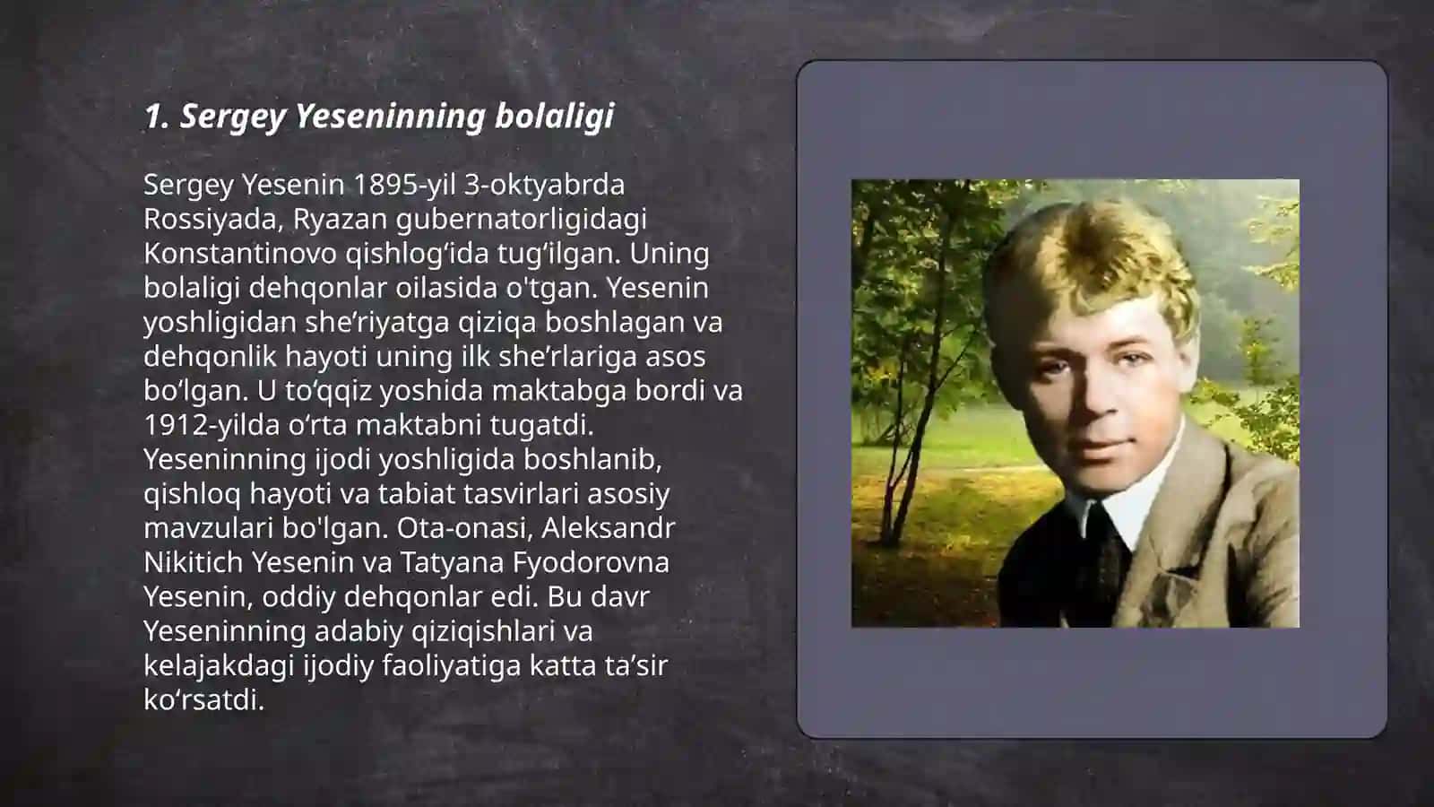 S Yesenin hayoti va faoliyati 3