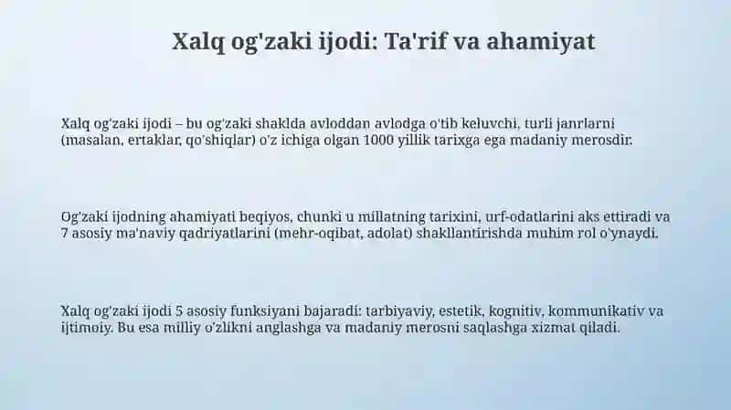 Xalq og'zaki ijodi 3