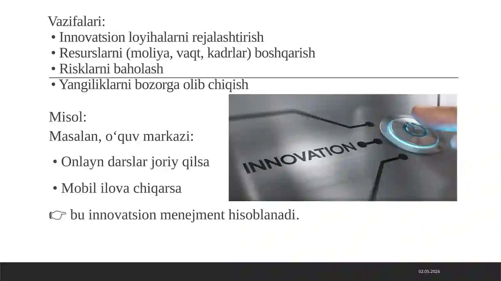 INOVVATSION VA STRATEGIK MENEJMENT 3