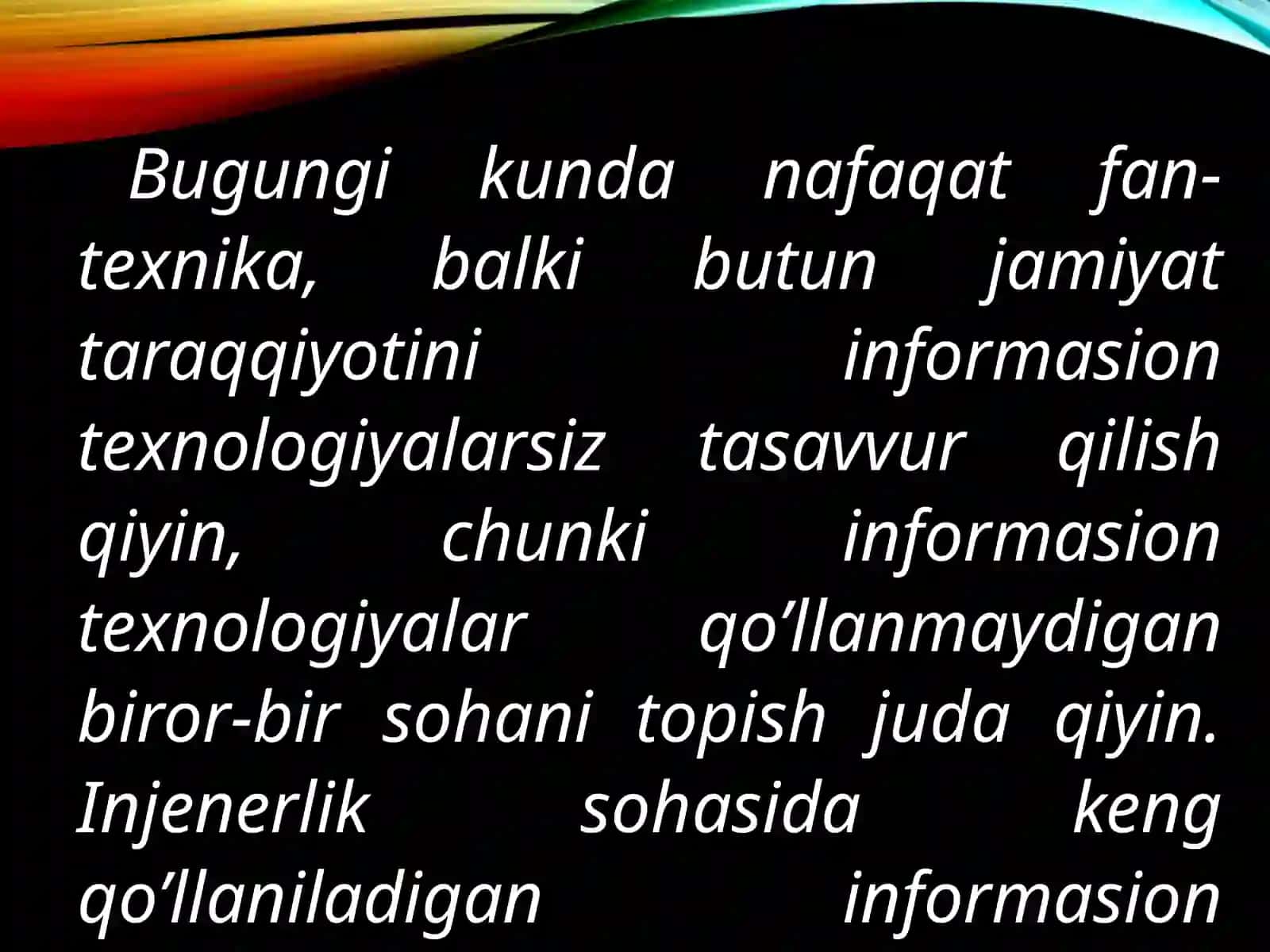 AVTOMATLASHTIRILGAN LOYIHALASH TIZIMLARINING QURILISH ASOSLARI 3