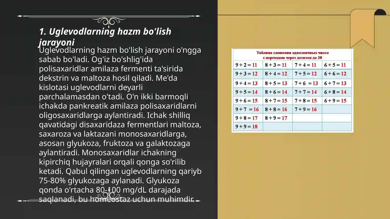 Uglevodlarni hazmmlanishi va surilishi 3