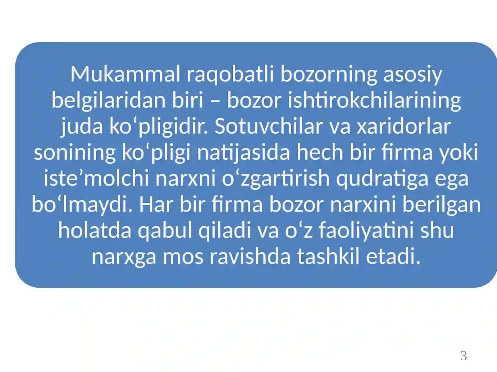 Mukammal raqobatli bozor 3