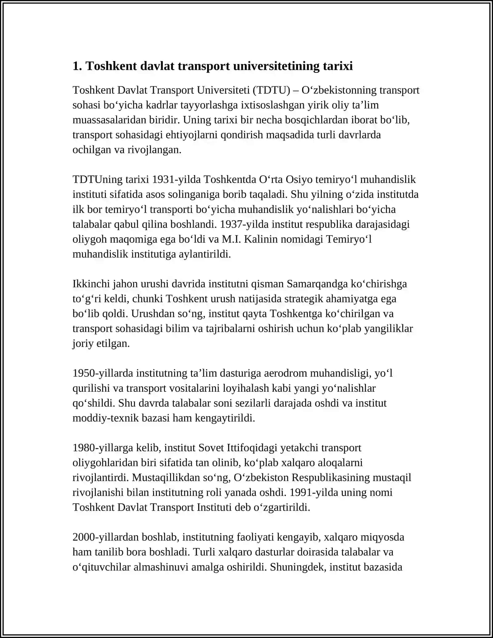 Toshkent Davlat Transport Universiteti 3