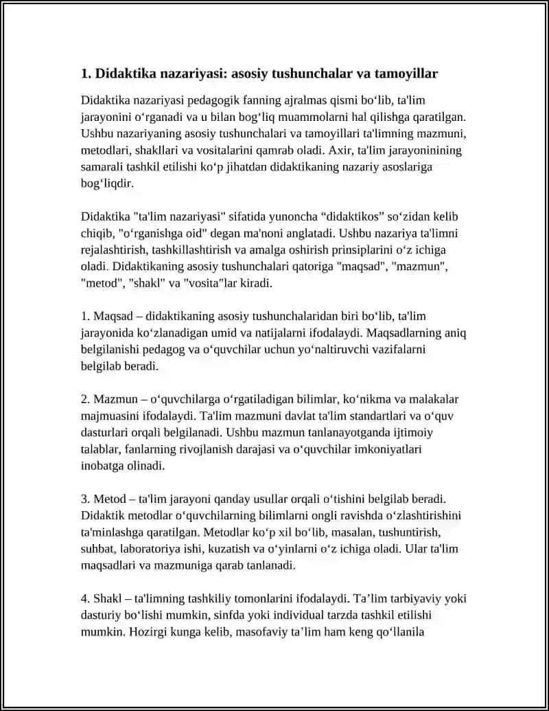 DIDAKTIKA - PEDAGOGIK TA'LIM NAZARIYASI 3