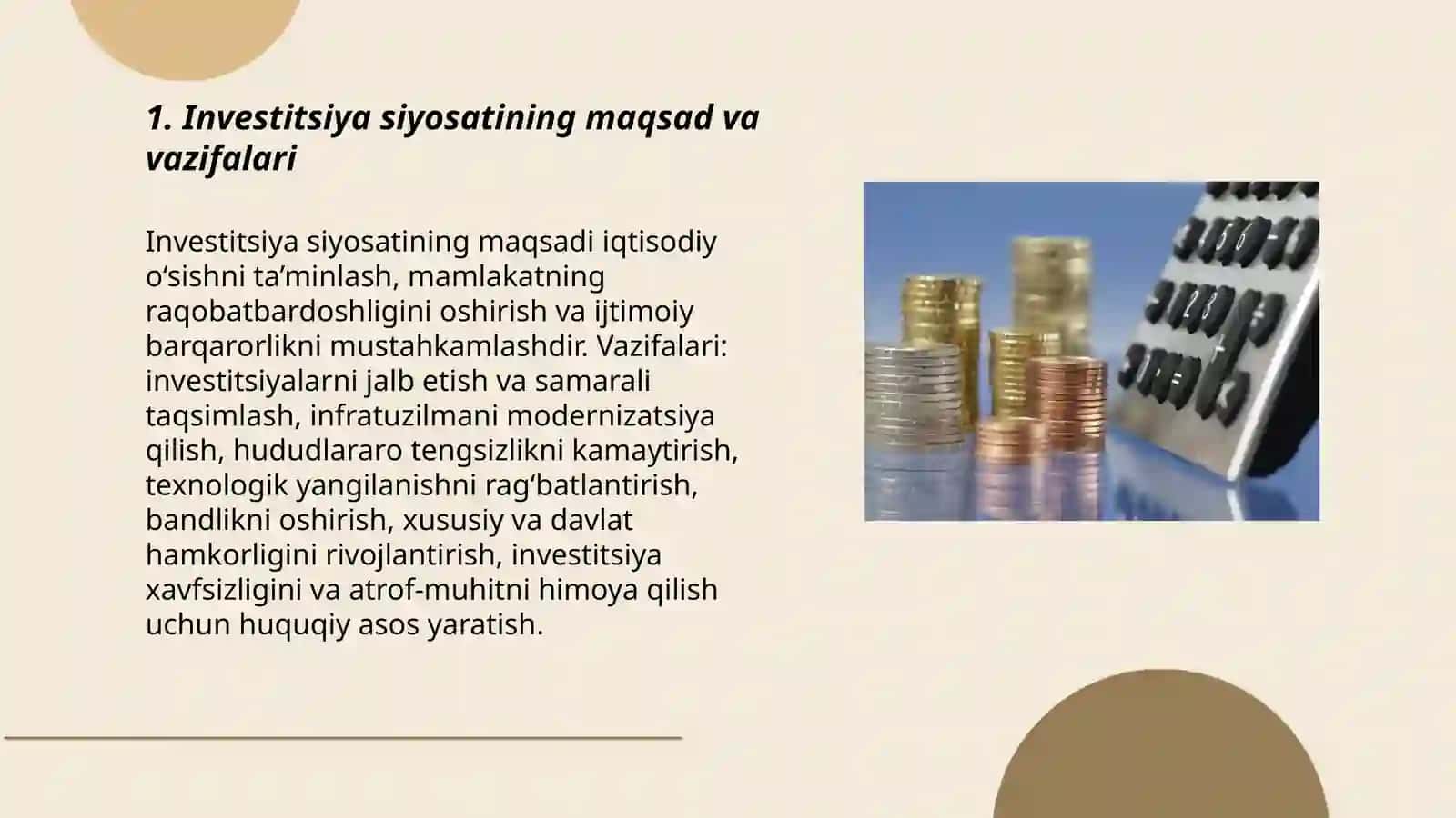 Davlat investitsiya siyosatining asosiy yo'nalishlari 3