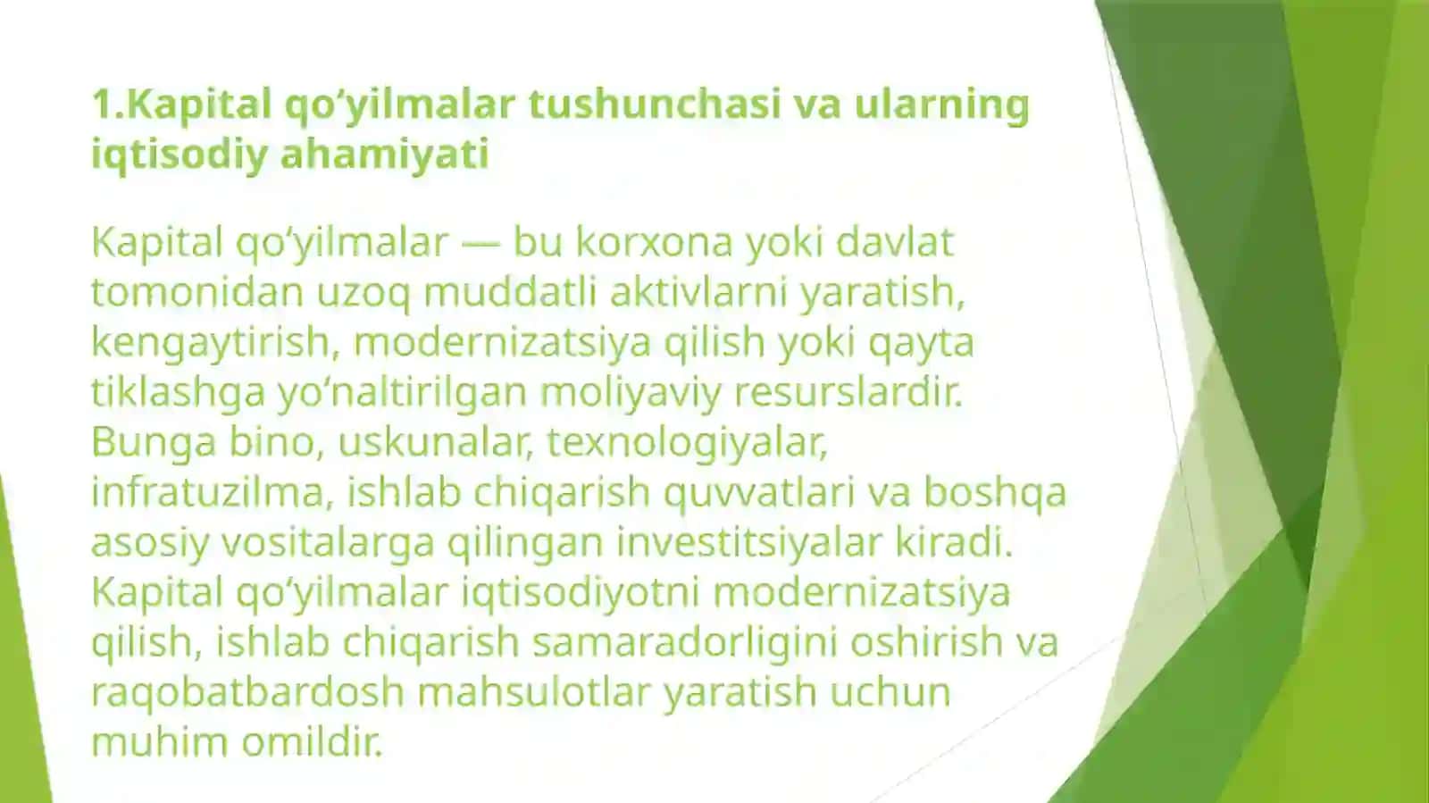 Kapital qo‘yilmalar va kapital bozori. 3