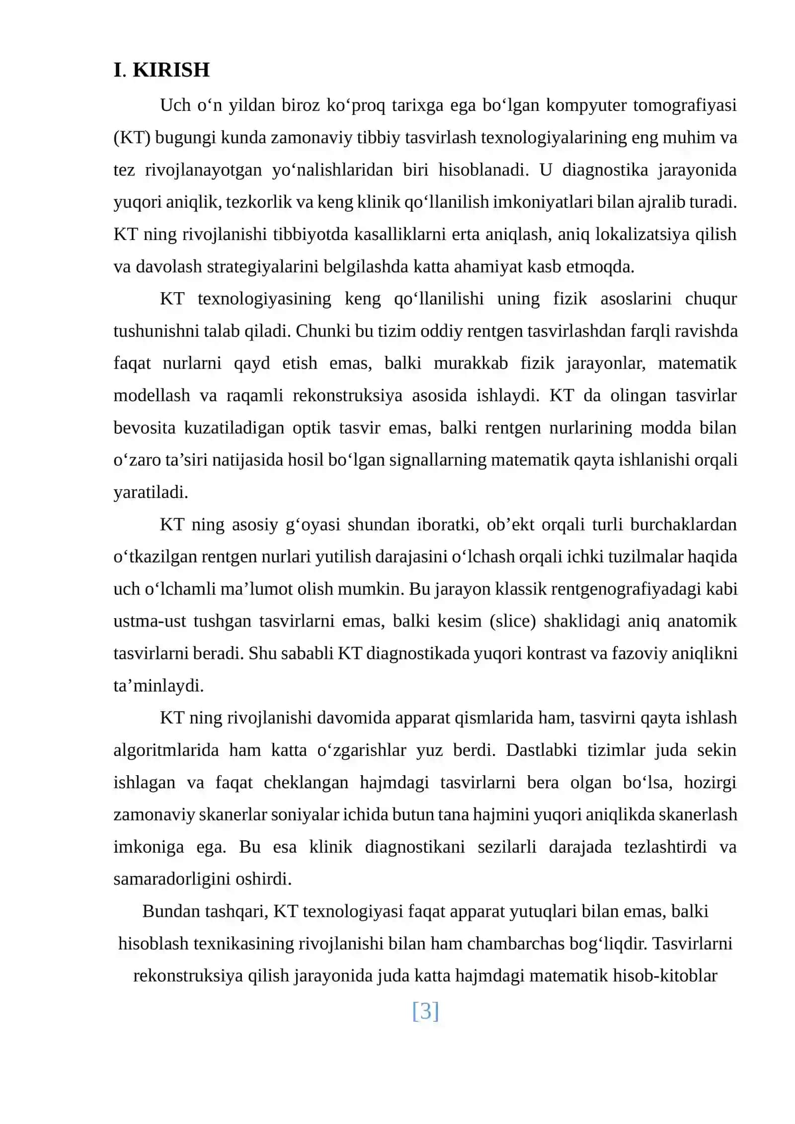 Kompyutyer tomografiyasi va uni ishlashining fizik asoslari 3