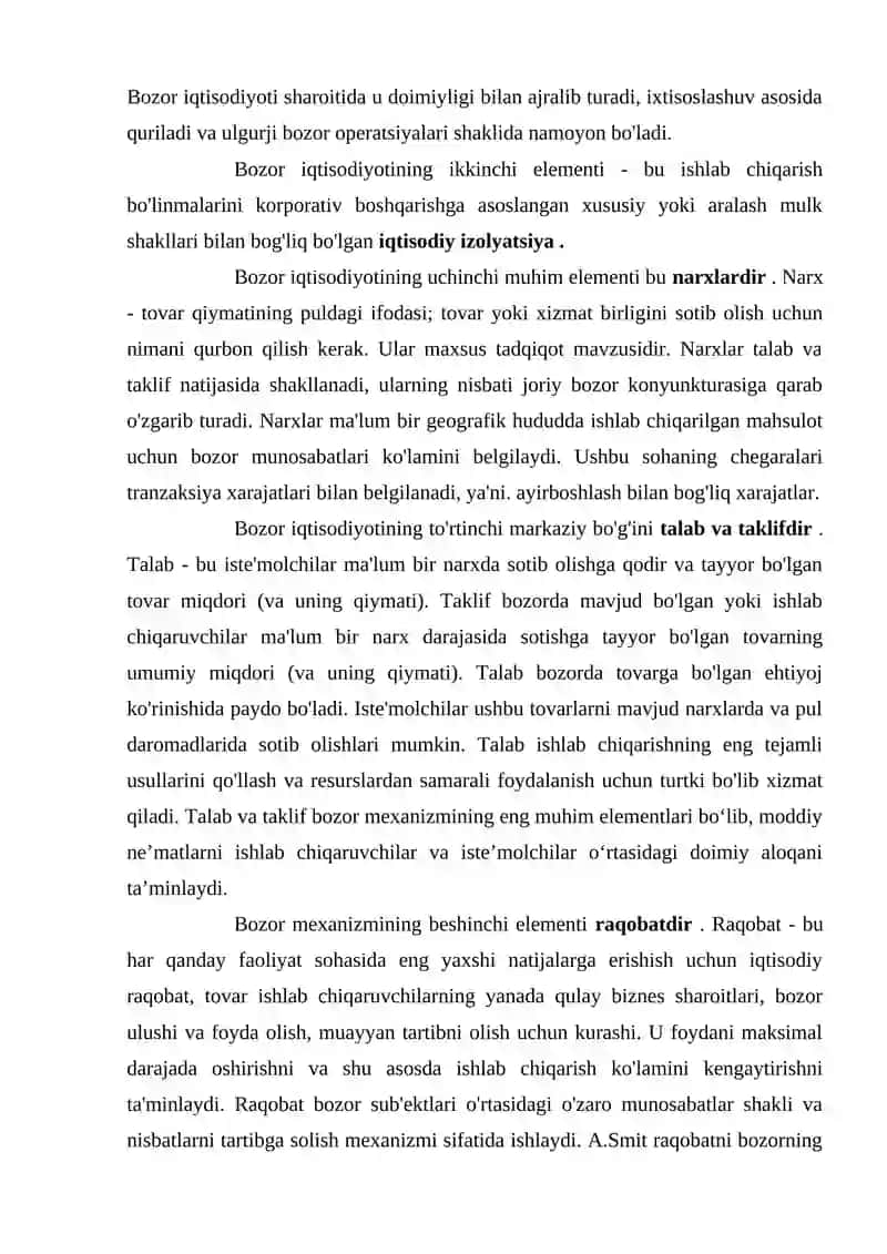 Bozor iqtisodiyoti modeli 3