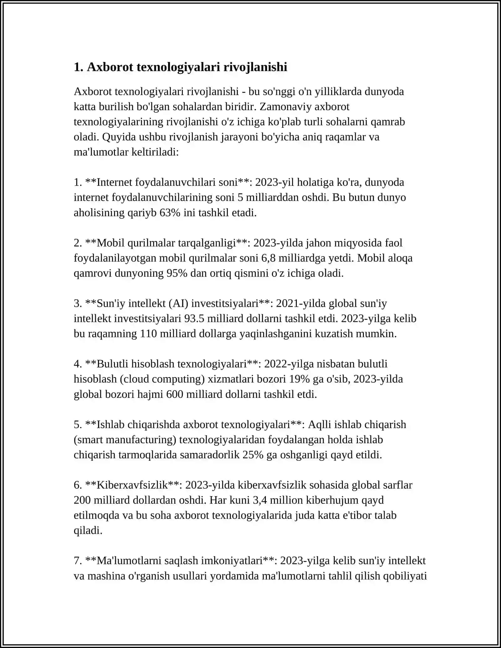 Axborot texnologiyalari rivojlanishi 3