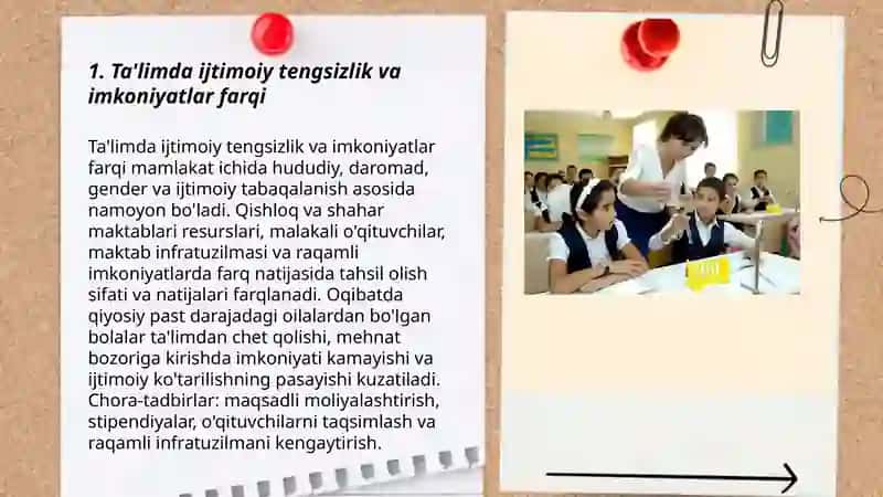Ta’limda ijtimoiy rivojlanish muammolari 3