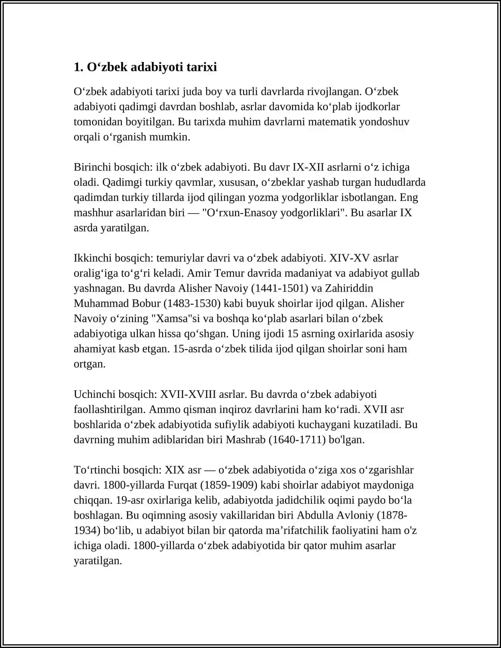 YOZUV TURLARI, OʻZBEK YOZUVLARI TARIXI 3