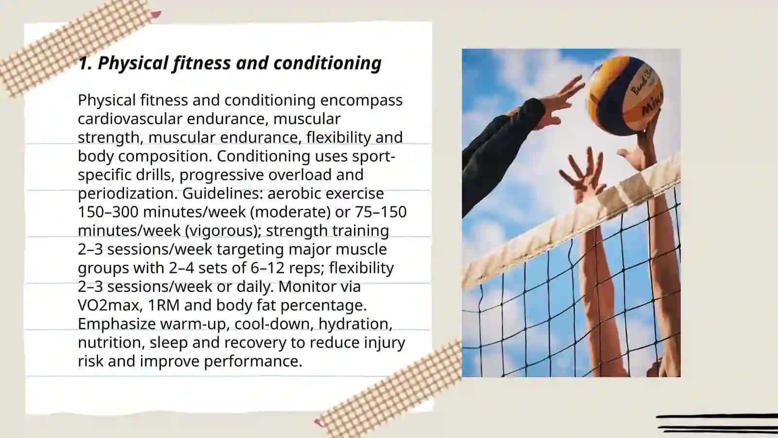 Physical fitness and conditioning 3