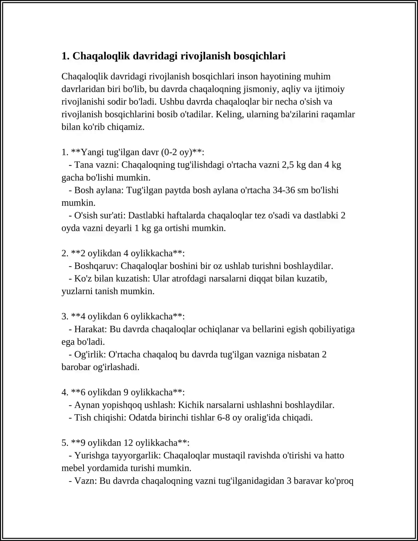 CHAQALOQLİK, BOLALİK VA İLK BOLALİK DAVRİ 3