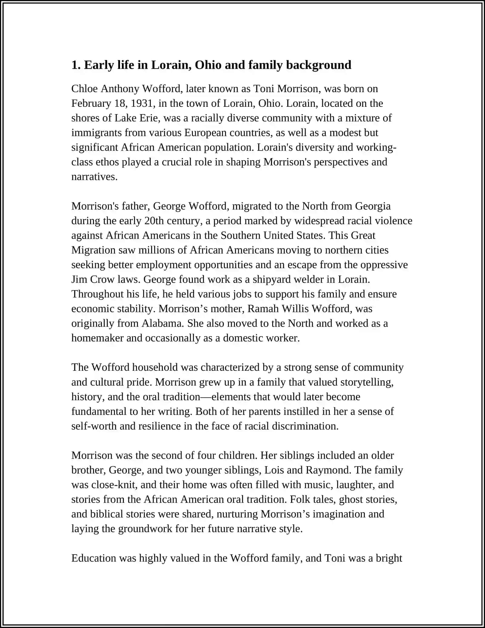 TONY MORRISON LIFE AND LITERARY 3