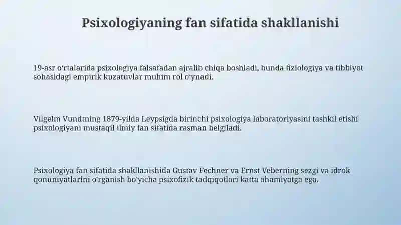 Psixologik maktablarning yuzaga kelishi tarixi 3