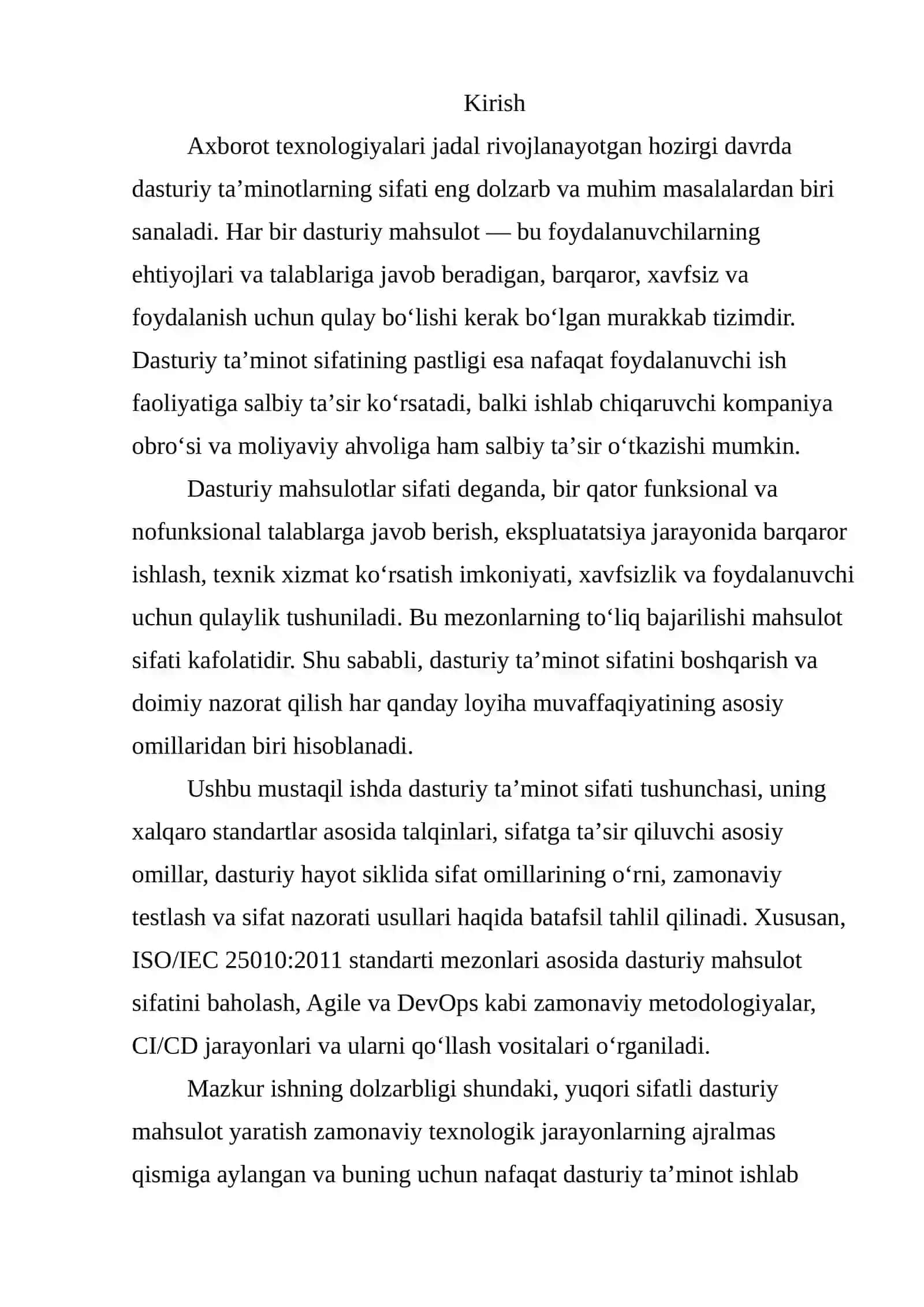 Dasturiy taʼminot sifatiga taʼsir qiluvchi omillar 3