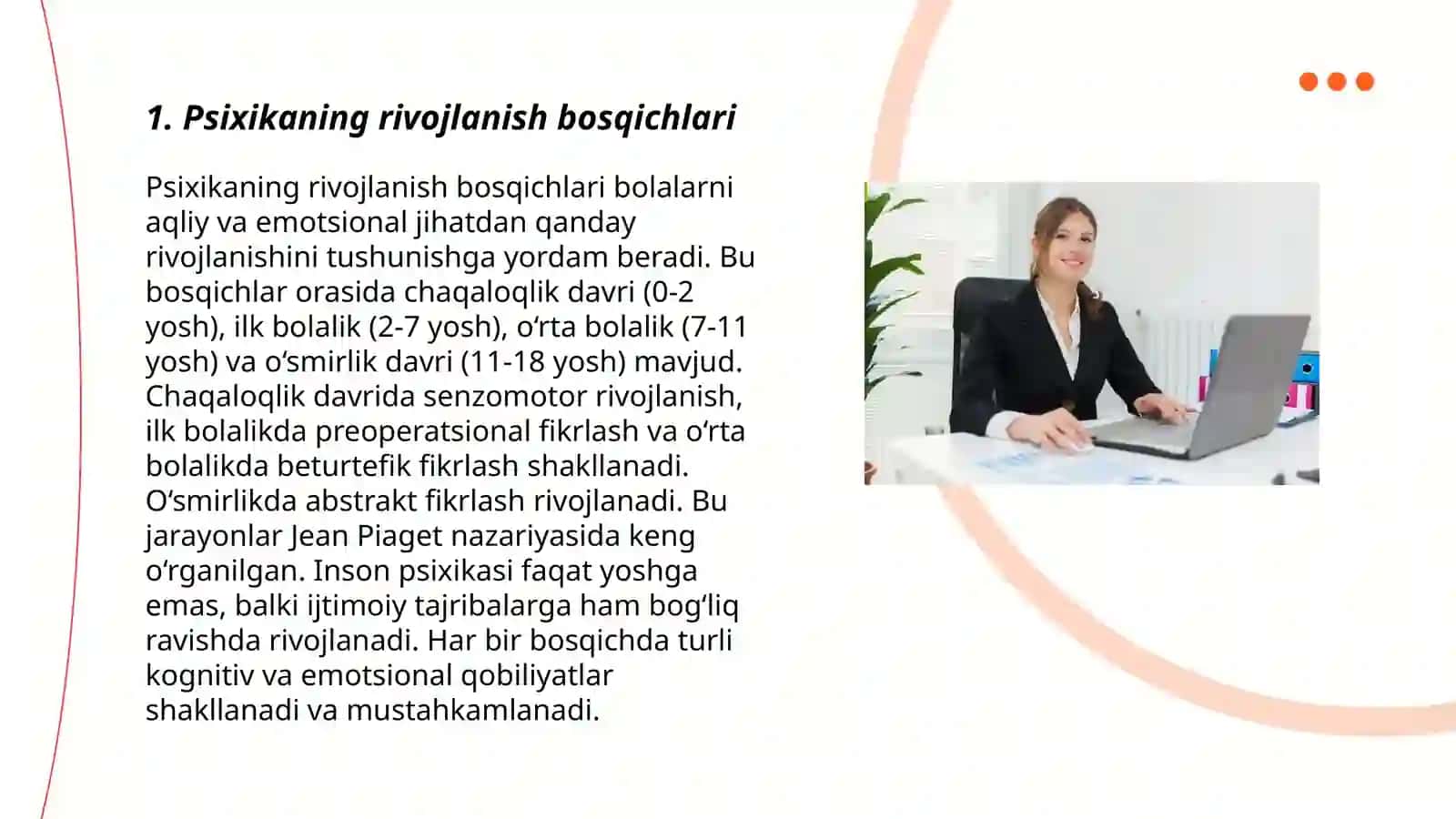 Psixikaning rivojlanishi haqida tushuncha 3