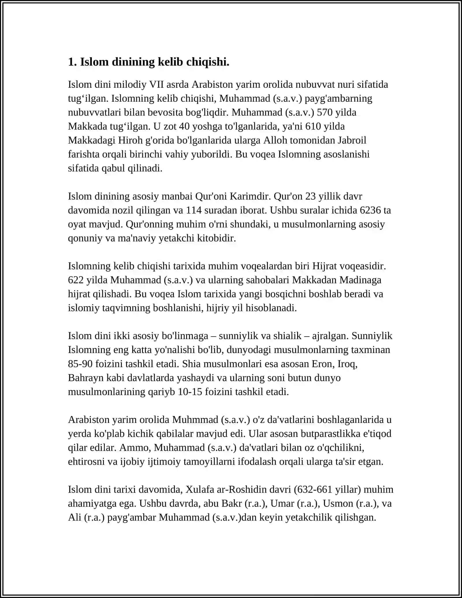ISLOMNING VUJUDGA KELISHI VA TARQALISHI 3